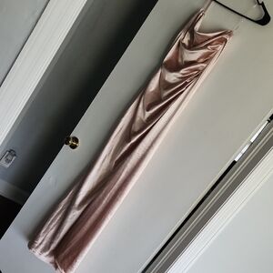 Elegant Pink Satin Evening Gown